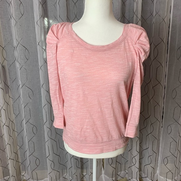 Free People Tops - Free People Pink Puffy Shoulder Top Small